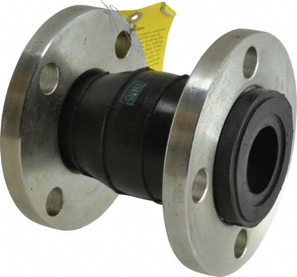 Unisource Mfg. - 2" Pipe, Neoprene Single Arch Pipe Expansion Joint - 6" Long, 3/8" Extension, 1/2" Compression, 225 Max psi, Flanged - Industrial Tool & Supply