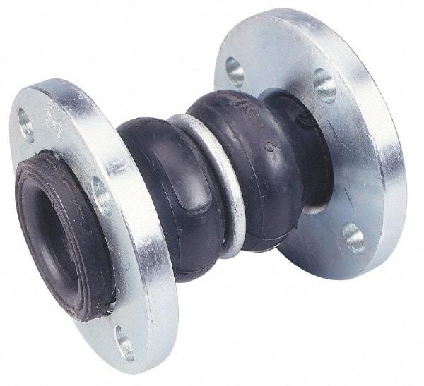 Unisource Mfg. - 2-1/2" Pipe, Neoprene Double Arch Pipe Expansion Joint - 7" Long, 1" Extension, 2" Compression, 225 Max psi, Flanged - Industrial Tool & Supply