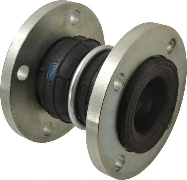 Unisource Mfg. - 3" Pipe, Neoprene Double Arch Pipe Expansion Joint - 7" Long, 1" Extension, 2" Compression, 225 Max psi, Flanged - Industrial Tool & Supply