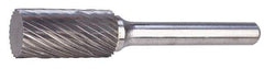 SGS Pro - 5/32" Cut Diam, 1/4" Shank Diam, Cylinder Head Single Cut Burr - Carbide, Flat End, 5/8" LOC - Industrial Tool & Supply