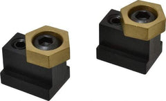 Mitee-Bite - 1" Brass Hex, 11/16" T-Slot, 1/2-13 Stud Thread, Symmetrical Hex Clamp - 3/8" Hex Height, 3,000 Lb Holding Force, 1" Long Thread, 45 Ft/Lb Torque, 2 Clamps - Industrial Tool & Supply
