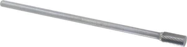 Atrax - 3/8" Cut Diam, 1/4" Shank Diam, Cylinder Head Single Cut Burr - Carbide, Flat End, 3/4" LOC, 6-3/4" OAL - Industrial Tool & Supply
