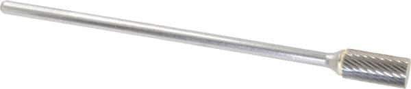 Atrax - 1/2" Cut Diam, 1/4" Shank Diam, Cylinder Head Single Cut Burr - Carbide, Flat End, 1" LOC, 7" OAL - Industrial Tool & Supply