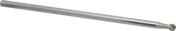 Atrax - 1/4" Cut Diam, 1/4" Shank Diam, Ball Head Single Cut Burr - Carbide, Radius End, 7/32" LOC, 6-7/32" OAL - Industrial Tool & Supply