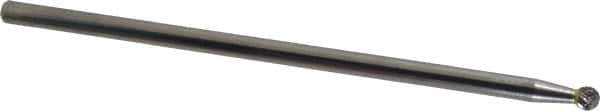 Atrax - 1/4" Cut Diam, 1/4" Shank Diam, Ball Head Double Cut Burr - Carbide, Radius End, 7/32" LOC, 6-7/32" OAL - Industrial Tool & Supply