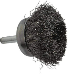 Weiler - 1-3/4" Diam, 1/4" Shank Diam, Steel Fill Cup Brush - 0.0118 Wire Diam, 3/4" Trim Length, 13,000 Max RPM - Industrial Tool & Supply