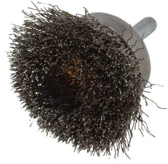 Weiler - 1-3/4" Diam, 1/4" Shank Diam, Stainless Steel Fill Cup Brush - 0.0118 Wire Diam, 3/4" Trim Length, 13,000 Max RPM - Industrial Tool & Supply