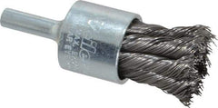 Weiler - 3/4" Brush Diam, Knotted, End Brush - 1/4" Diam Shank, 22,000 Max RPM - Industrial Tool & Supply