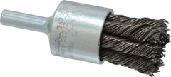 Weiler - 3/4" Brush Diam, Knotted, End Brush - 1/4" Diam Shank, 22,000 Max RPM - Industrial Tool & Supply