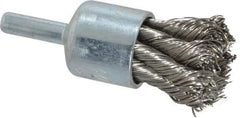 Weiler - 3/4" Brush Diam, Knotted, End Brush - 1/4" Diam Shank, 22,000 Max RPM - Industrial Tool & Supply
