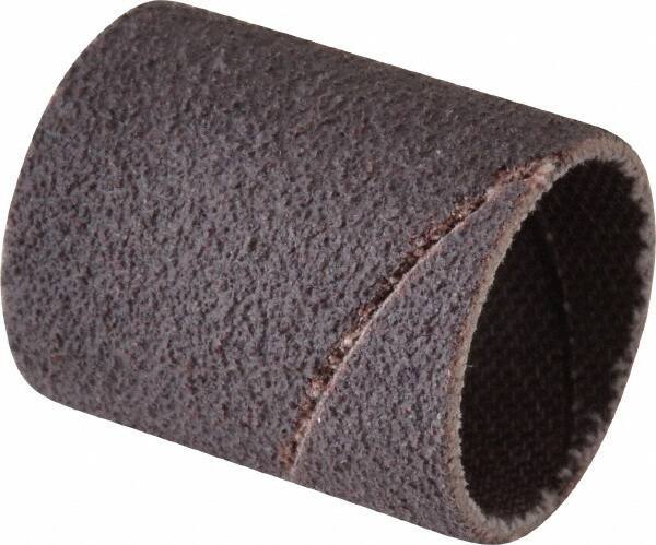 Made in USA - 80 Grit Aluminum Oxide Coated Spiral Band - 3/4" Diam x 1" Wide, Medium Grade - Industrial Tool & Supply