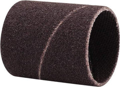 Made in USA - 120 Grit Aluminum Oxide Coated Spiral Band - 3/4" Diam x 1" Wide, Fine Grade - Industrial Tool & Supply