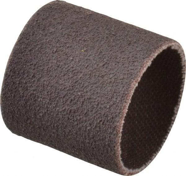 Made in USA - 80 Grit Aluminum Oxide Coated Spiral Band - 1" Diam x 1" Wide, Medium Grade - Industrial Tool & Supply