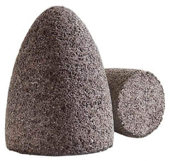 Norton - Type 18, 2" Max Diam, 3" Head Thickness, 24 Grit Square Tip Plug - Aluminum Oxide, Very Coarse Grade, 5/8-11 Shank Thread - Industrial Tool & Supply