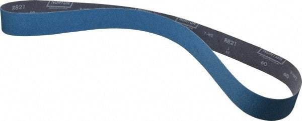 Norton - 2" Wide x 60" OAL, 60 Grit, Zirconia Alumina Abrasive Belt - Zirconia Alumina, Medium, Coated, Y Weighted Cloth Backing, Dry, Series R821 - Industrial Tool & Supply