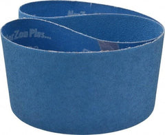 Norton - 4" Wide x 36" OAL, 60 Grit, Zirconia Alumina Abrasive Belt - Zirconia Alumina, Medium, Coated, X Weighted Cloth Backing, Series R823 - Industrial Tool & Supply