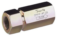 Parker - 1/4 Thread Steel Hydraulic Hose Check - 5,000 psi, 3 GPM - Industrial Tool & Supply