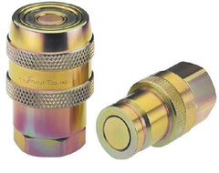 Parker - 1 Thread Stainless Steel Hydraulic Hose Valved Coupler - 4,000 psi, 90 GPM - Industrial Tool & Supply