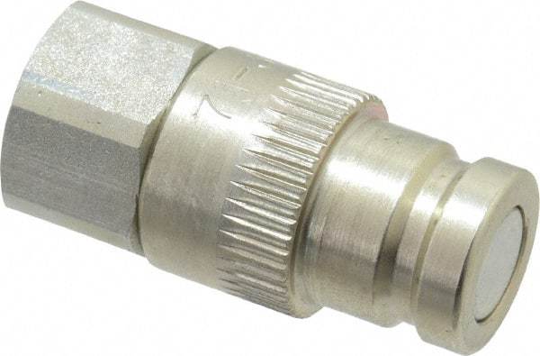 Parker - 1/4 Thread Steel Hydraulic Hose Valved Coupler - 10,000 psi, 6 GPM - Industrial Tool & Supply