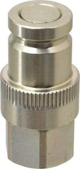 Parker - 1/2 Thread Steel Hydraulic Hose Valved Coupler - 10,000 psi, 20 GPM - Industrial Tool & Supply