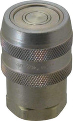 Parker - 1/2 Thread Steel Hydraulic Hose Valved Coupler - 10,000 psi, 20 GPM - Industrial Tool & Supply