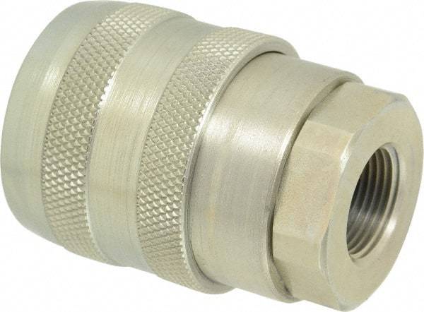 Parker - 3/4 Thread Steel Hydraulic Hose Valved Coupler - 7,500 psi, 40 GPM - Industrial Tool & Supply