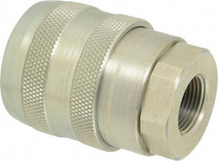 Parker - 3/4 Thread Steel Hydraulic Hose Valved Coupler - 7,500 psi, 40 GPM - Industrial Tool & Supply