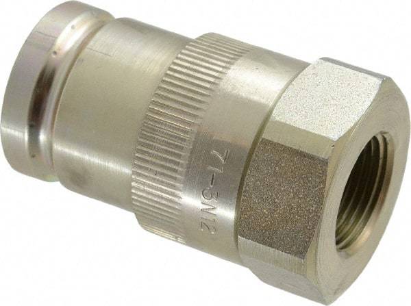 Parker - 3/4 Thread Steel Hydraulic Hose Valved Coupler - 7,500 psi, 40 GPM - Industrial Tool & Supply