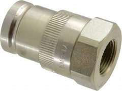 Parker - 3/4 Thread Steel Hydraulic Hose Valved Coupler - 7,500 psi, 40 GPM - Industrial Tool & Supply