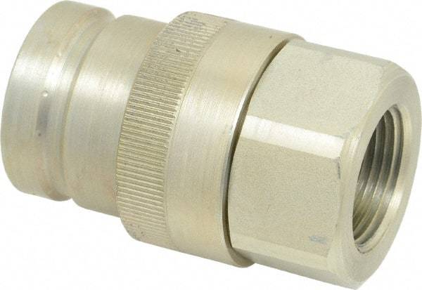 Parker - 1 Thread Steel Hydraulic Hose Valved Coupler - 7,500 psi, 90 GPM - Industrial Tool & Supply