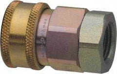 Parker - 2 Thread Steel Hydraulic Hose Valved Coupler - 1,500 psi, 400 GPM - Industrial Tool & Supply