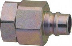 Parker - 1-1/4 Thread Stainless Steel Hydraulic Hose Valved Coupler - 1,500 psi, 120 GPM - Industrial Tool & Supply