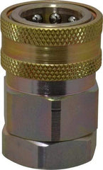 Parker - 3/4 Thread Steel Hydraulic Hose Valved Coupler - 3,500 psi, 52 GPM - Industrial Tool & Supply