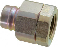Parker - 1 Thread Steel Hydraulic Hose Valved Coupler - 2,000 psi, 80 GPM - Industrial Tool & Supply