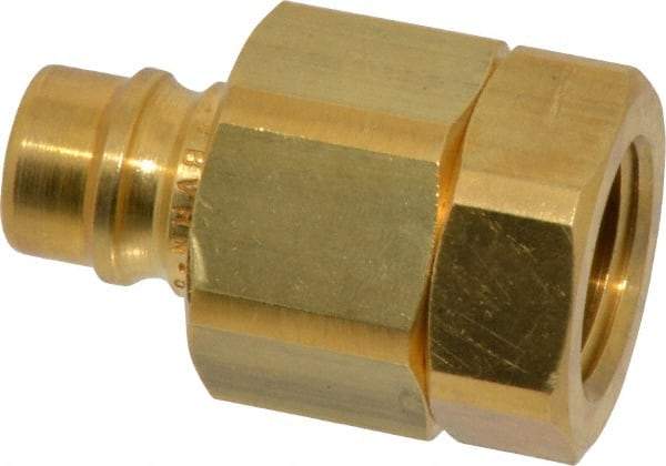 Parker - 1/2 Thread Brass Hydraulic Hose Valved Coupler - 2,000 psi, 30 GPM - Industrial Tool & Supply