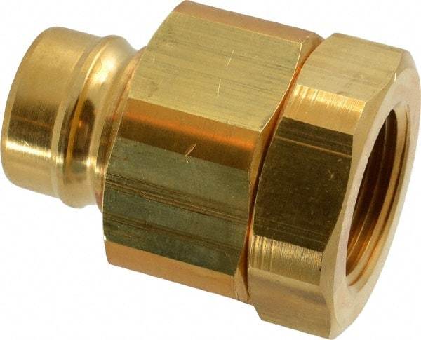 Parker - 1 Thread Brass Hydraulic Hose Valved Coupler - 1,750 psi, 80 GPM - Industrial Tool & Supply