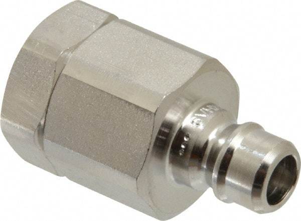 Parker - 1/4 Thread Stainless Steel Hydraulic Hose Valved Coupler - 5,000 psi, 8 GPM - Industrial Tool & Supply