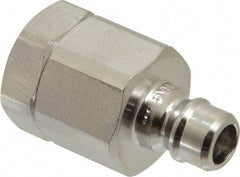 Parker - 1/4 Thread Stainless Steel Hydraulic Hose Valved Coupler - 5,000 psi, 8 GPM - Industrial Tool & Supply