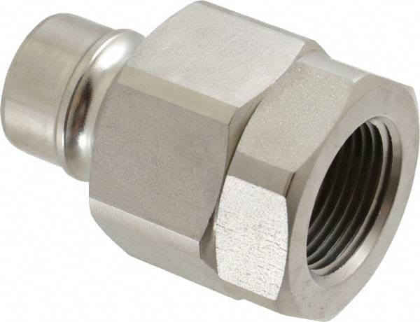 Parker - 3/4 Thread Stainless Steel Hydraulic Hose Valved Coupler - 2,000 psi, 52 GPM - Industrial Tool & Supply