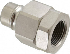 Parker - 3/4 Thread Stainless Steel Hydraulic Hose Valved Coupler - 2,000 psi, 52 GPM - Industrial Tool & Supply