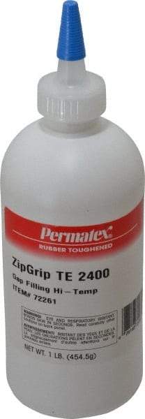 Devcon - 1 Lb Bottle Clear Instant Adhesive - Series TE 2400, 30 sec Working Time, Bonds to Metal, Plastic & Rubber - Industrial Tool & Supply