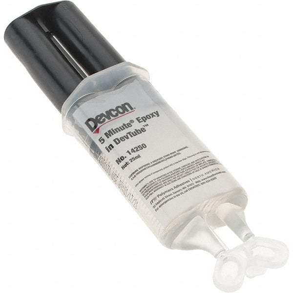 Devcon - 25 mL Tube Two Part Epoxy - 3 to 6 min Working Time, 1,900 psi Shear Strength - Industrial Tool & Supply