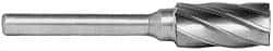 SGS Pro - 3/4" Cut Diam, 1/4" Shank Diam, Cylinder Head Single Cut Burr - Carbide, Flat End, 1" LOC, 2-3/4" OAL - Industrial Tool & Supply