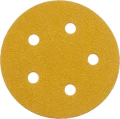 Made in USA - 5" Diam, 60 Grit, Aluminum Oxide Hook & Loop Disc - Medium Grade, Coated, E Weight Paper Backing, - Industrial Tool & Supply