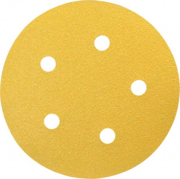 Made in USA - 5" Diam, 80 Grit, Aluminum Oxide Hook & Loop Disc - Medium Grade, Coated, C Weight Paper Backing, - Industrial Tool & Supply