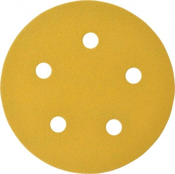 Made in USA - 5" Diam, 100 Grit, Aluminum Oxide Hook & Loop Disc - Fine Grade, Coated, C Weight Paper Backing, - Industrial Tool & Supply
