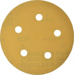 Made in USA - 5" Diam, 220 Grit, Aluminum Oxide Hook & Loop Disc - Very Fine Grade, Coated, C Weight Paper Backing, - Industrial Tool & Supply