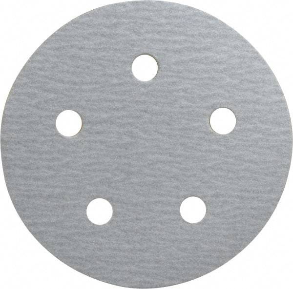 Made in USA - 5" Diam, 150 Grit, Silicon Carbide Hook & Loop Disc - Very Fine Grade, Coated, B Weight Paper Backing, - Industrial Tool & Supply