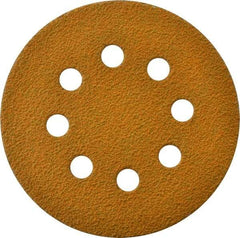 Made in USA - 5" Diam, 40 Grit, Aluminum Oxide Hook & Loop Disc - Coarse Grade, Coated, E Weight Paper Backing, - Industrial Tool & Supply