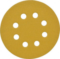 Made in USA - 5" Diam, 100 Grit, Aluminum Oxide Hook & Loop Disc - Fine Grade, Coated, C Weight Paper Backing, - Industrial Tool & Supply